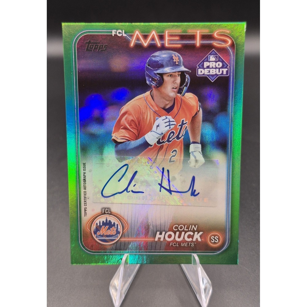 2025 Topps Pro Debut Colin Houck ##PD-180 Autographs Green Foil /99 FCL Mets